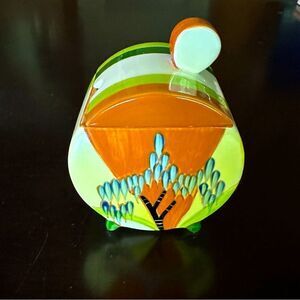 Vintage Art Deco 1993 MMA Clarice Cliff Bizarre Ware Ceramic Jam Pot Sugar Bowl